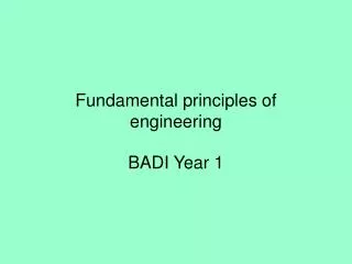 Fundamental principles of engineering