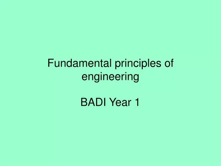 fundamental principles of engineering