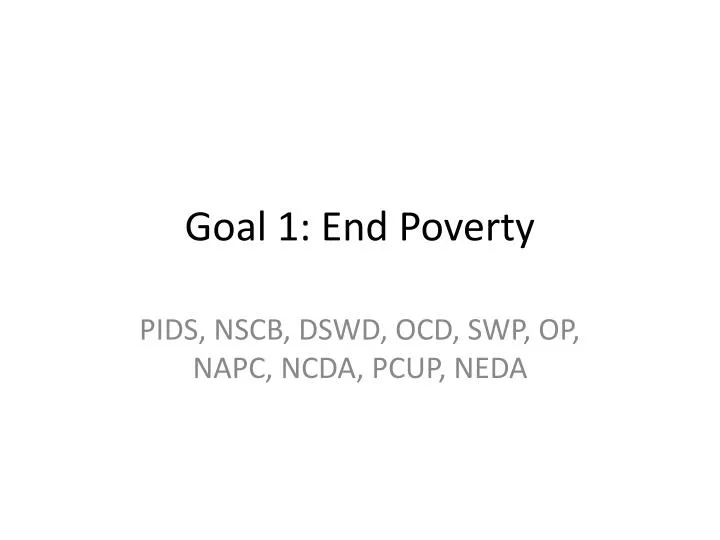 goal 1 end poverty