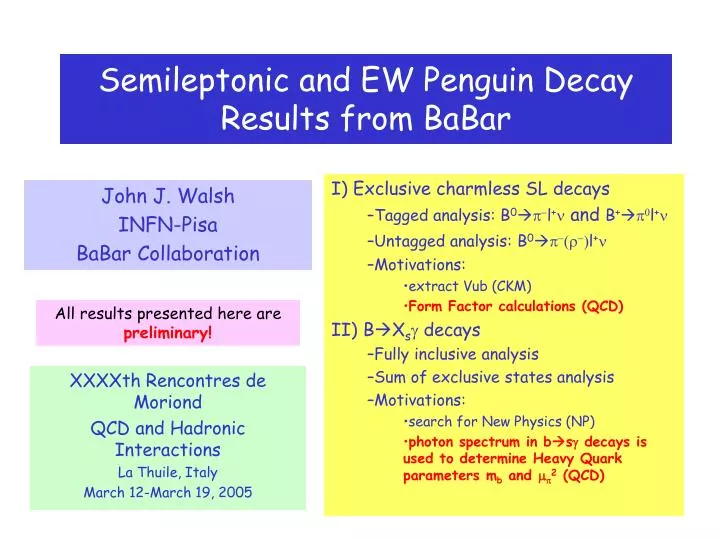 semileptonic and ew penguin decay results from babar
