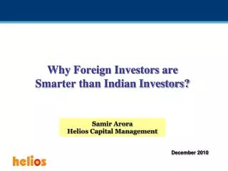 Why Foreign Investors are Smarter than Indian Investors?