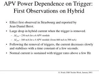 APV Power Dependence on Trigger: First Observations on Hybrid