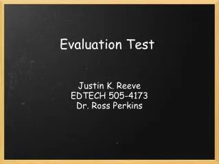 Evaluation Test