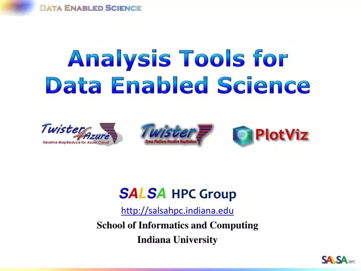 analysis tools for data enabled s cience