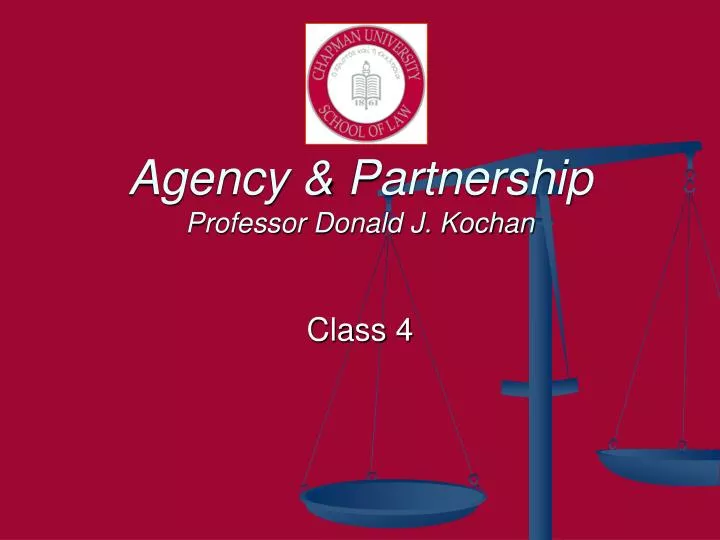 agency partnership professor donald j kochan