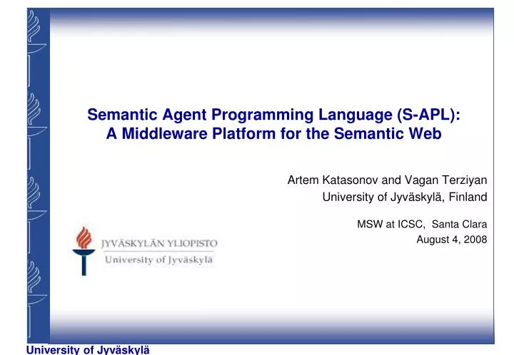 semantic agent programming language s apl a middleware platform for the semantic web