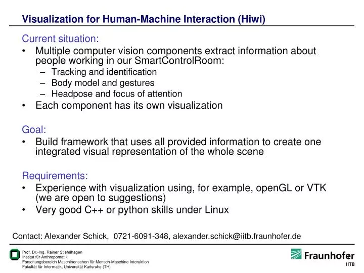 visualization for human machine interaction hiwi