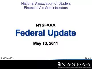 NYSFAAA Federal Update May 13, 2011