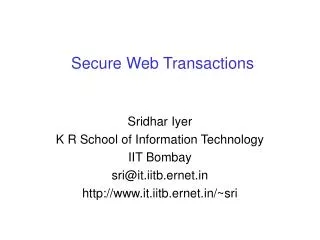 secure web transactions