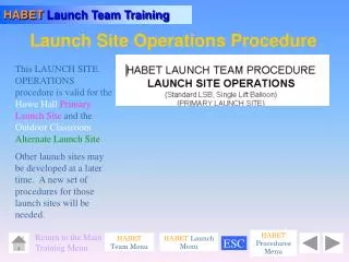 Launch Site Operations Procedure