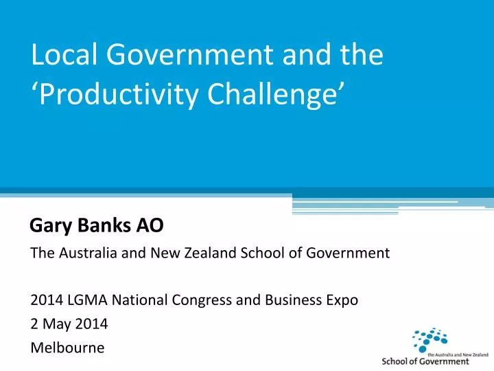 local government and the productivity challenge
