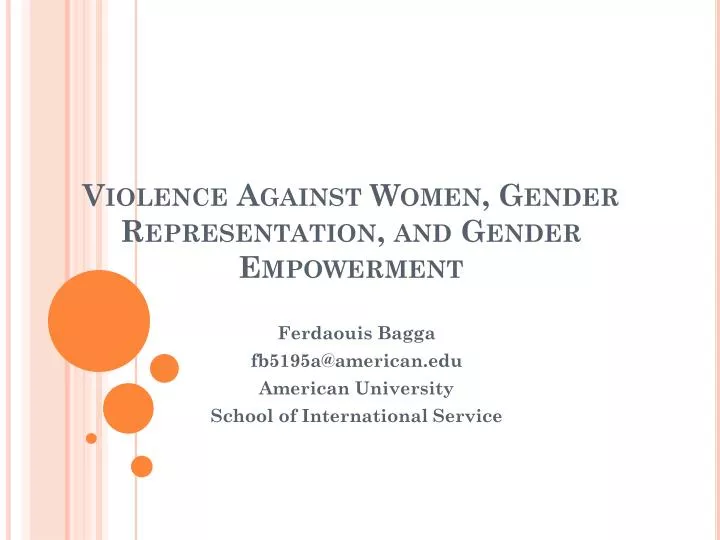 violence against women gender representation and gender empowerment