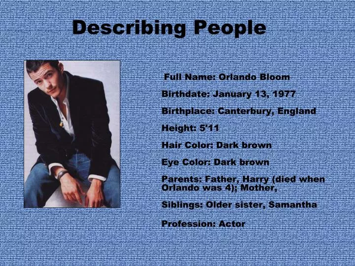 describing people