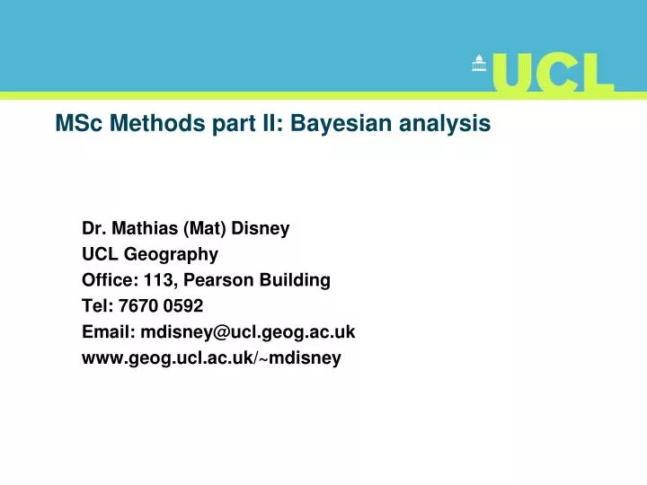 msc methods part ii bayesian analysis