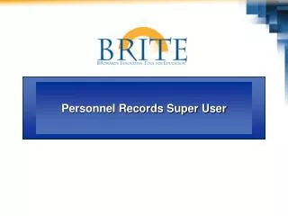 Personnel Records Super User