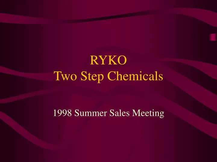 ryko two step chemicals