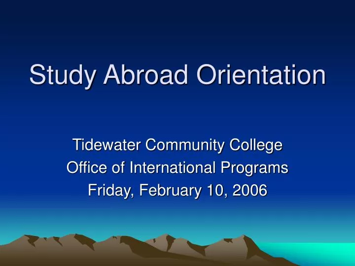 study abroad orientation