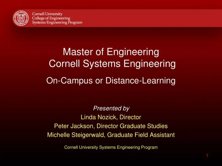 master of engineering cornell systems engineering on campus or distance learning