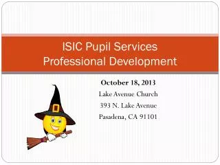 ISIC Pupil Services Professional Development