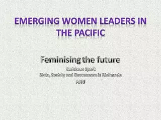 Emerging women leaders in the Pacific