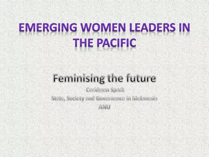 emerging women leaders in the pacific