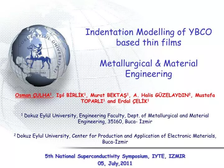 indentation modelling of ybco based thin films metallurgical material engineering