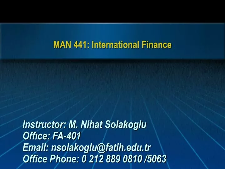 man 441 international finance