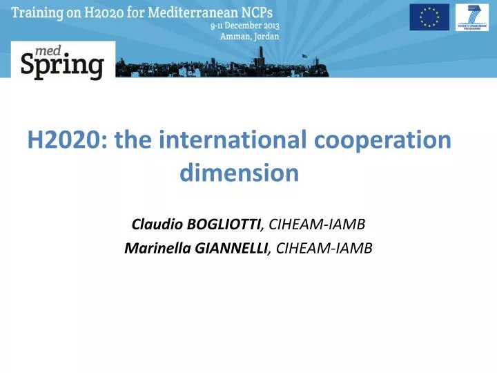 h2020 the international cooperation dimension