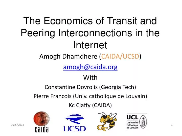 the economics of transit and peering interconnections in the internet