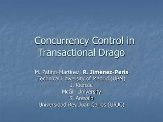 concurrency control in transactional drago