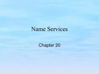 Name Services