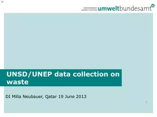 UNSD/UNEP data collection on waste