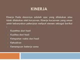 kinerja