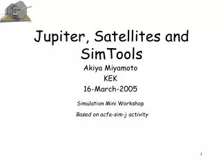 Jupiter, Satellites and SimTools