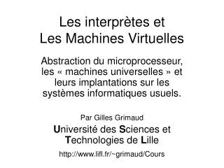 les interpr tes et les machines virtuelles