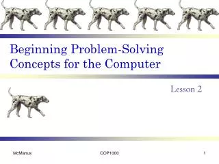 Beginning Problem-Solving Concepts for the Computer