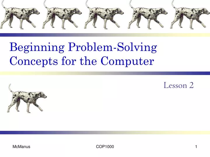 beginning problem solving concepts for the computer