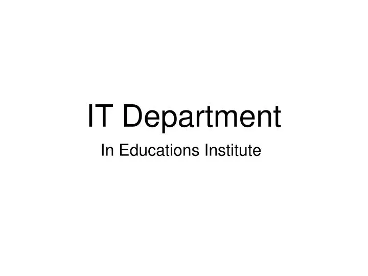 it department