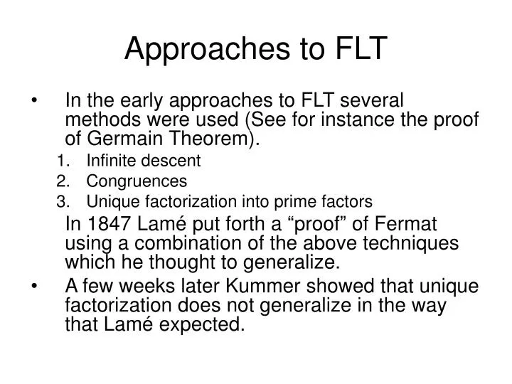 approaches to flt
