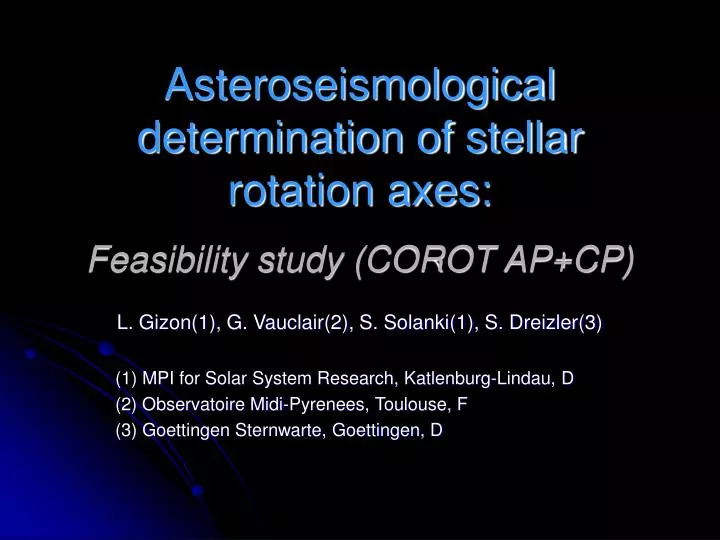 asteroseismological determination of stellar rotation axes feasibility study corot ap cp