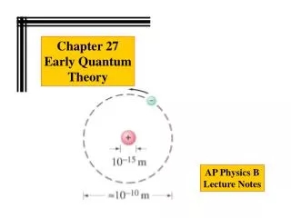 Chapter 27 Early Quantum Theory