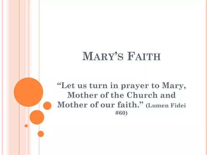 mary s faith