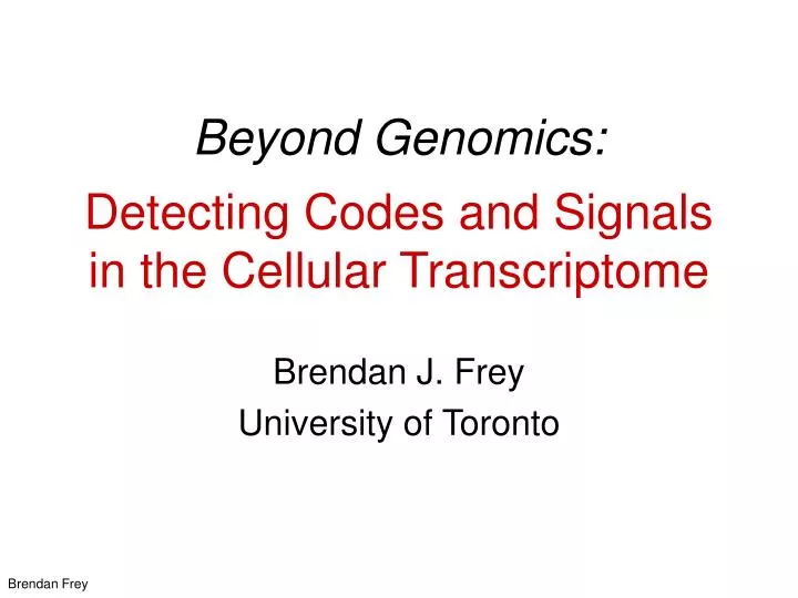 beyond genomics detecting codes and signals in the cellular transcriptome