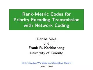 Rank-Metric Codes for Priority Encoding Transmission with Network Coding