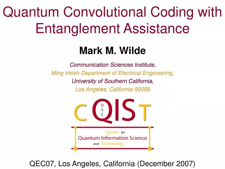 quantum convolutional coding with entanglement assistance