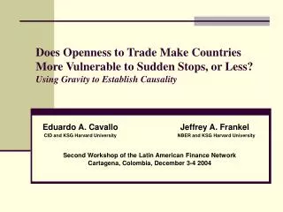 Eduardo A. Cavallo Jeffrey A. Frankel