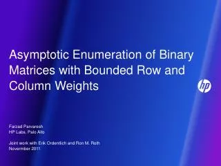 Asymptotic Enumeration of Binary Matrices with Bounded Row and Column Weights