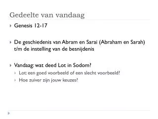gedeelte van vandaag