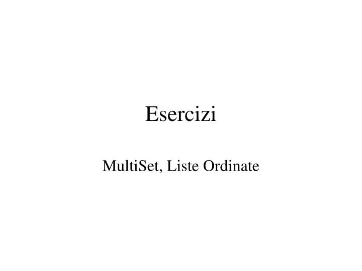 esercizi