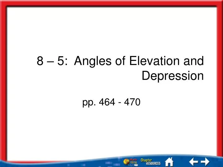 8 5 angles of elevation and depression
